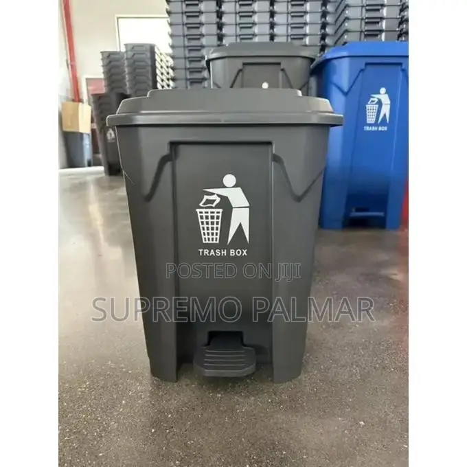 20L Dark Grey Pedal Dustbin – Plastic Foot-Operated Trash Bin