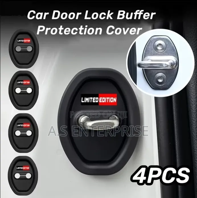 4pcs Silicone Car Door Lock Protective Cover Door Lock Shock Absorber