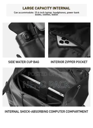 Luxury PU Leather Bag for Men’s Business, Travel Laptop Backpack