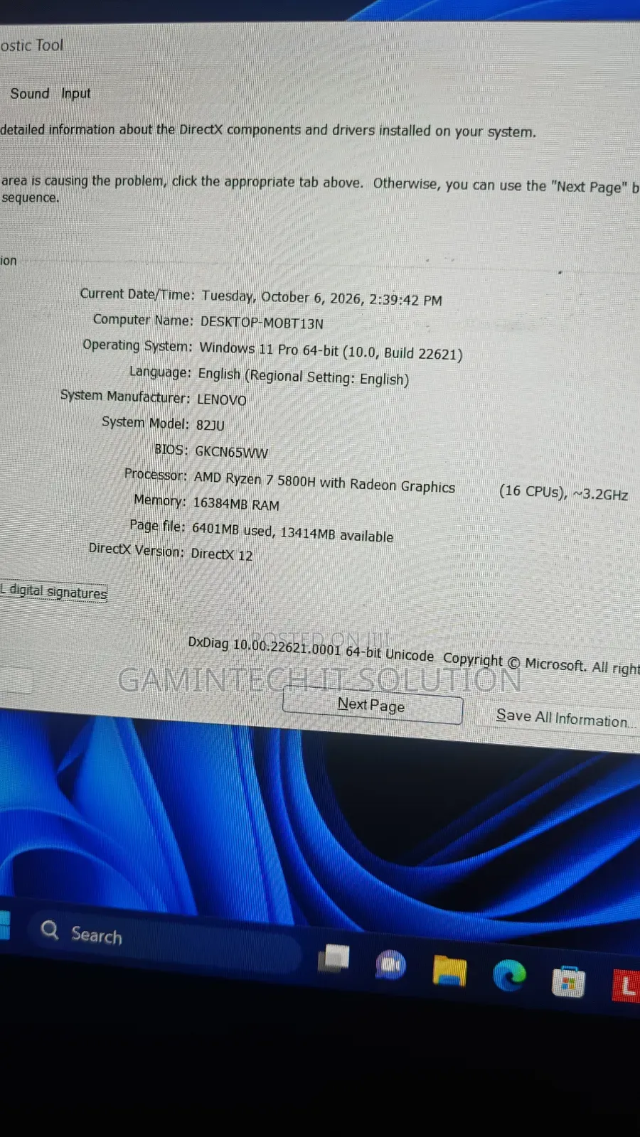 Laptop Lenovo Legion 5 16GB AMD Ryzen 7 SSD 512GB