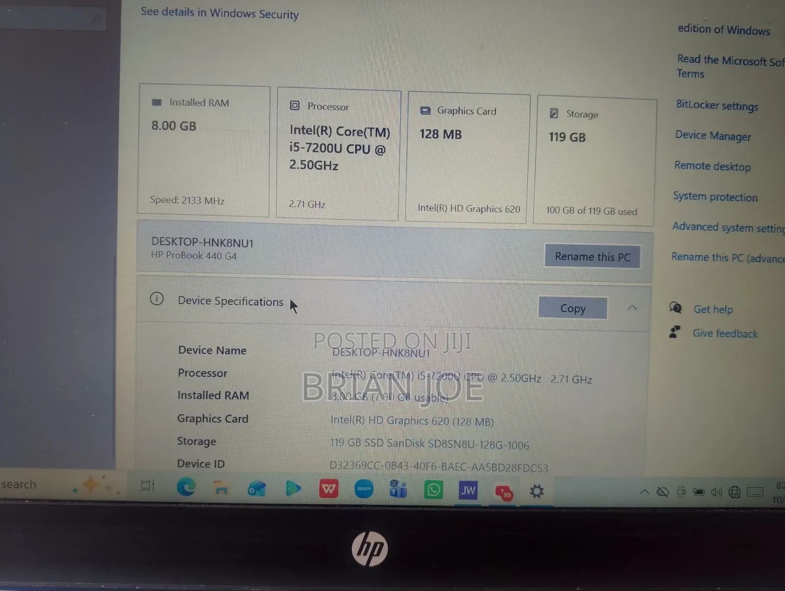 Laptop HP ProBook 440 G4 8GB Intel Core 5 SSD 128GB