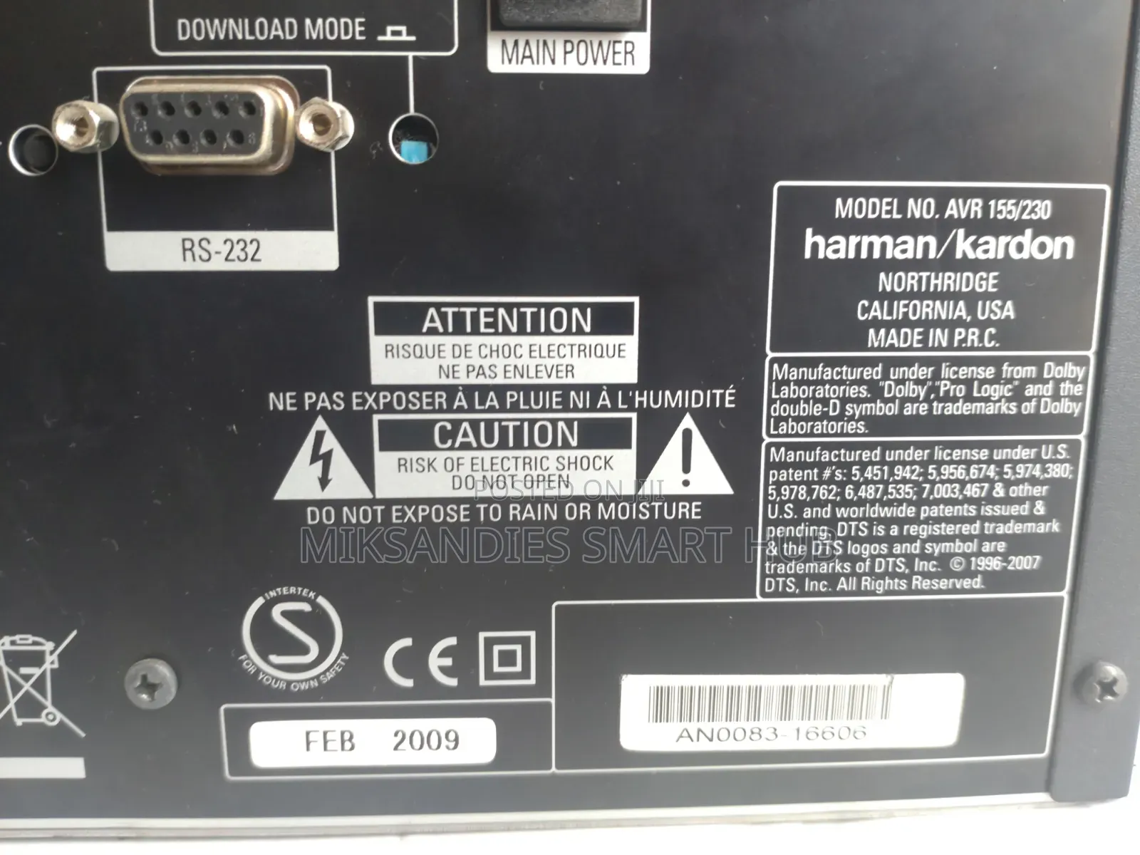 Harman Kardon Avr 155 Home Theater Amplifier