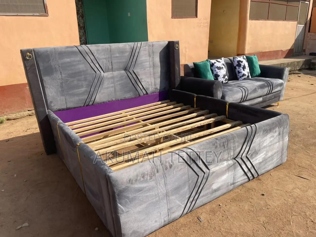 Queen Size Bed Frame With High Quality 3in One Sofa Chair