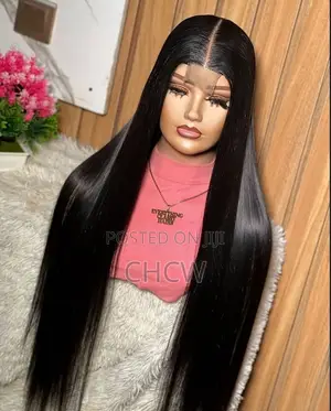 New Black Sleeky 30 Inches Long Sleek Wig With a ClosureLon