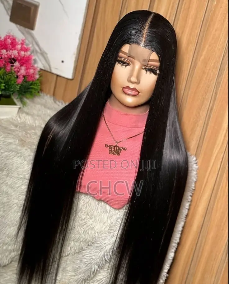 New Black Sleeky 30 Inches Long Sleek Wig With a ClosureLon