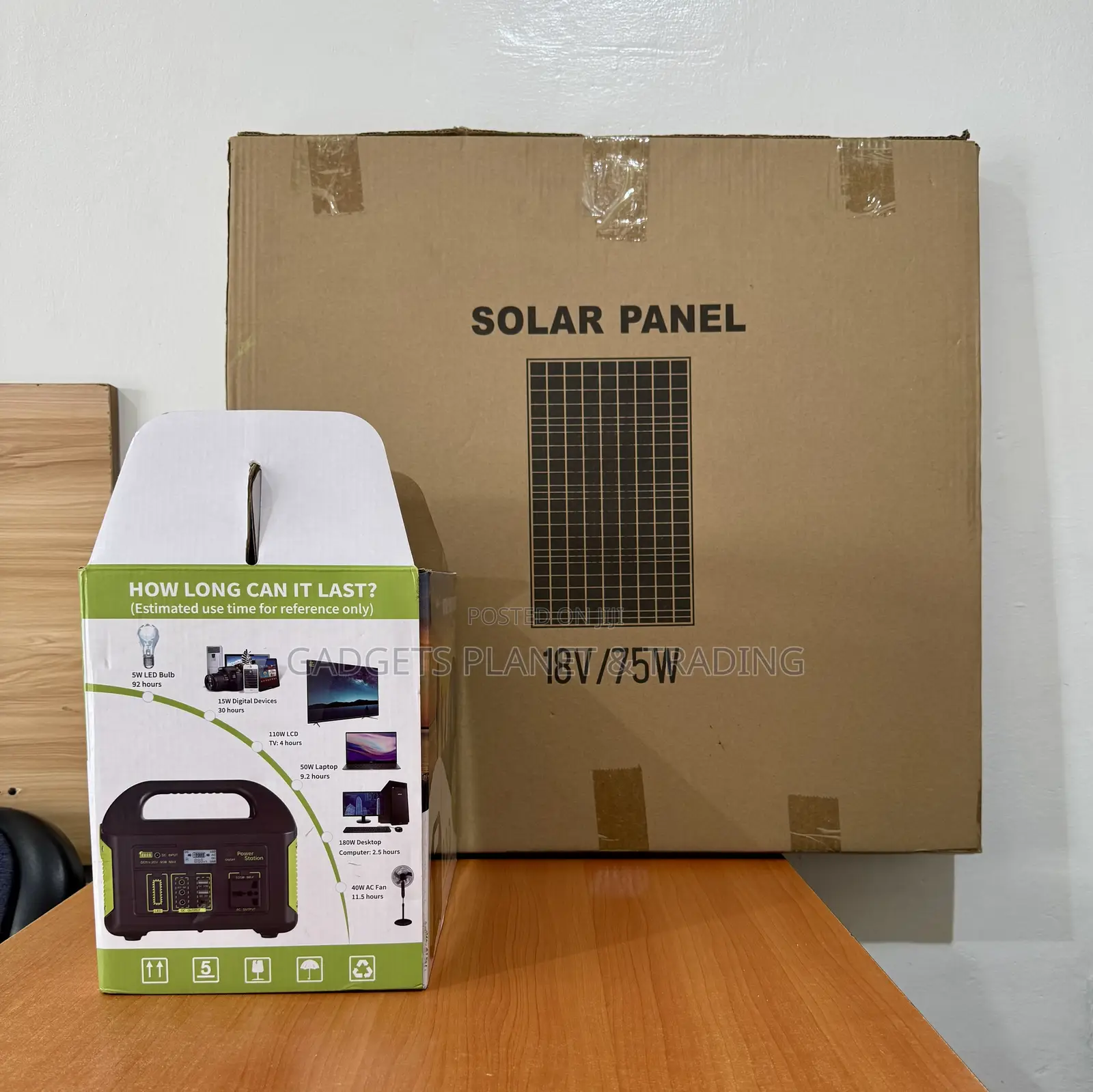 500W DC Lithium-Lon Portable Solar Power Station & Outdoor Solar Panel