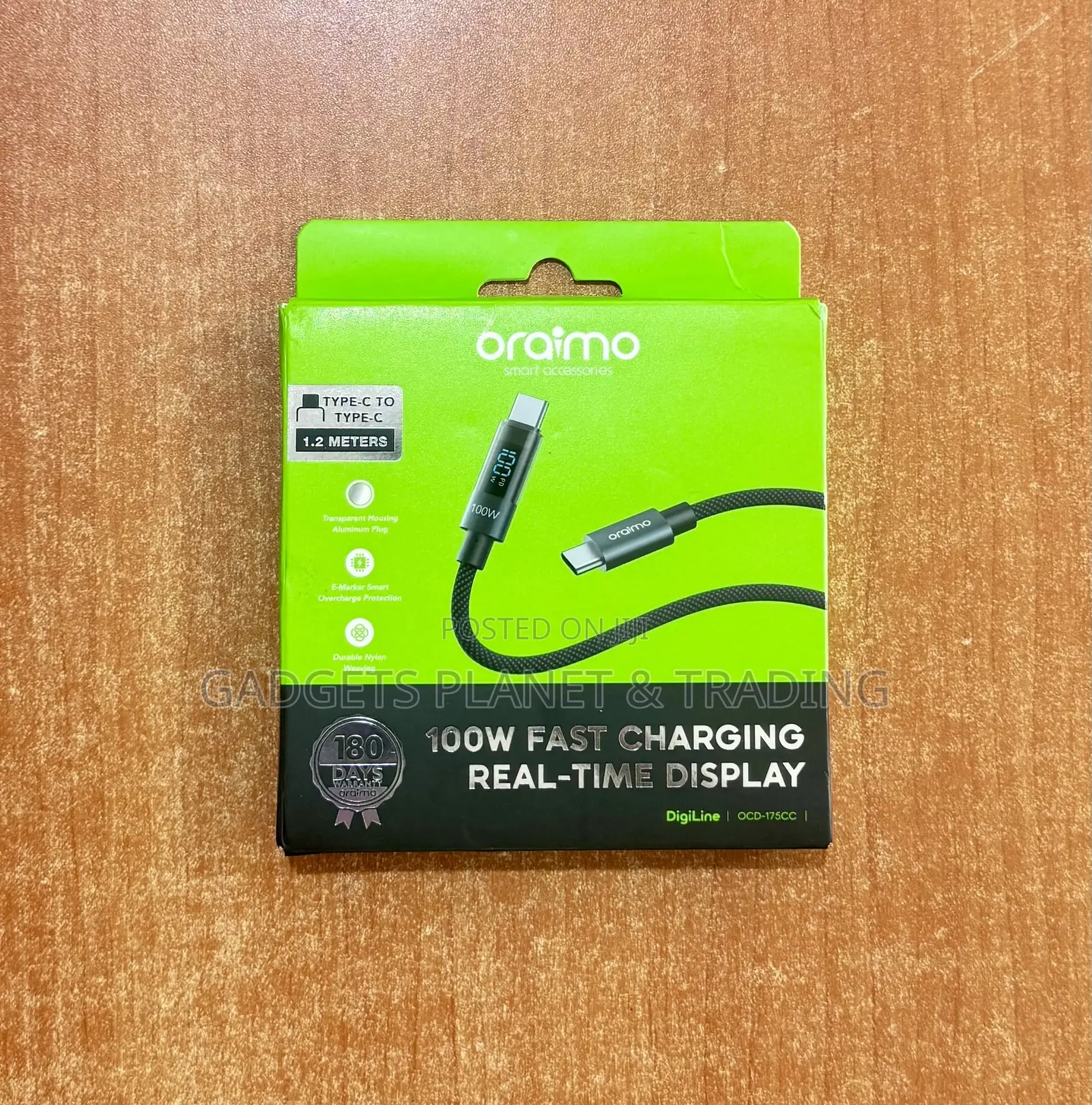 Oraimo DigiLine 100W Type-C to Type-C Data Cable - OCD-175CC