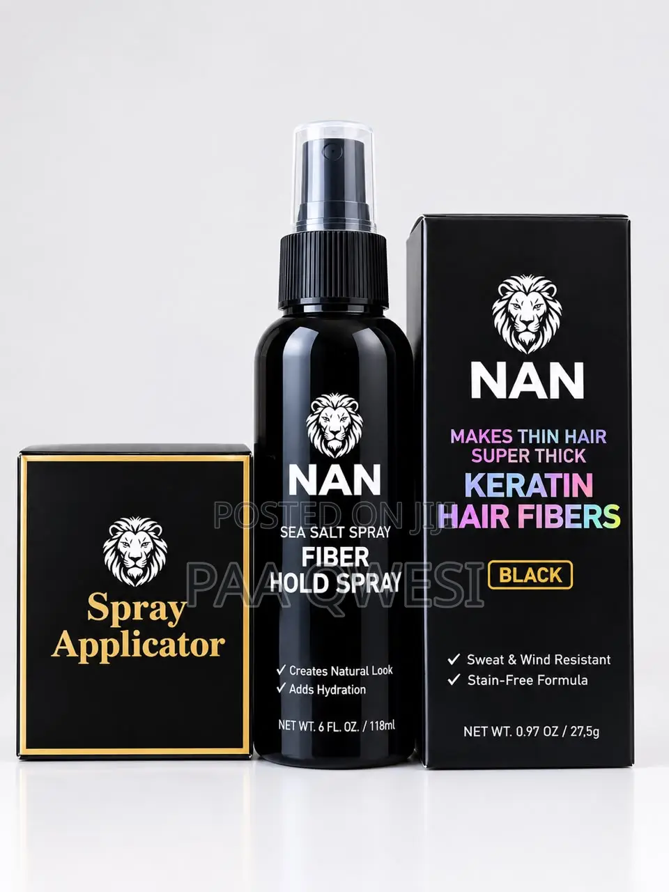 NAN Hair Fiber Styling Kit – Black