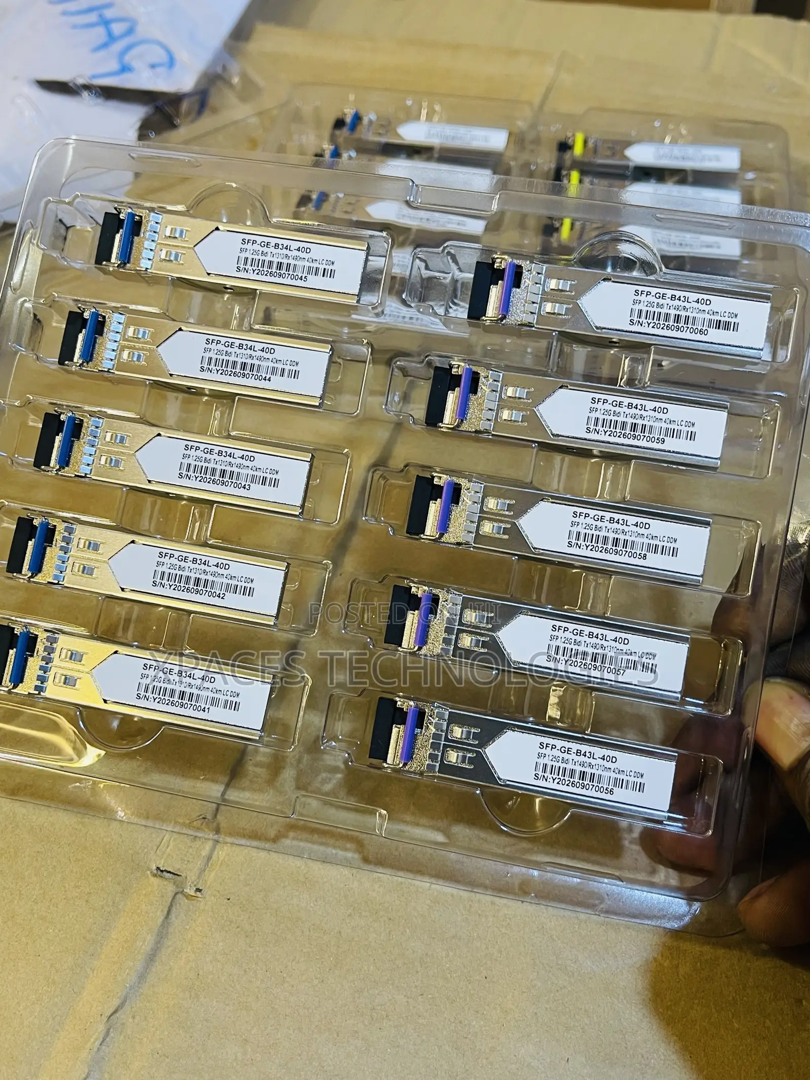 40km Fiber SFP 1.25gb Bidi Tx1310/ Rx1490nm Lc DDM (Pair)