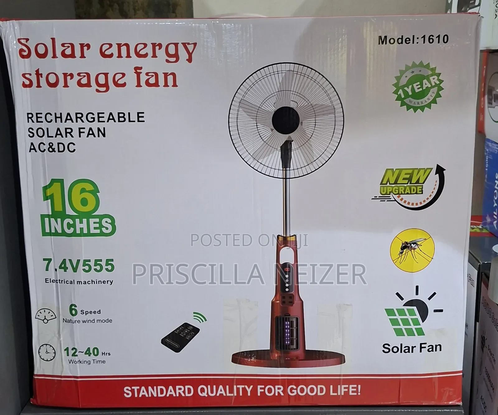 Solar and Rechargeable Fans Available