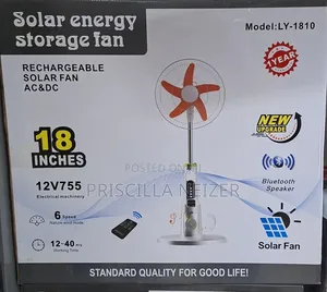 Solar and Rechargeable Fans Available