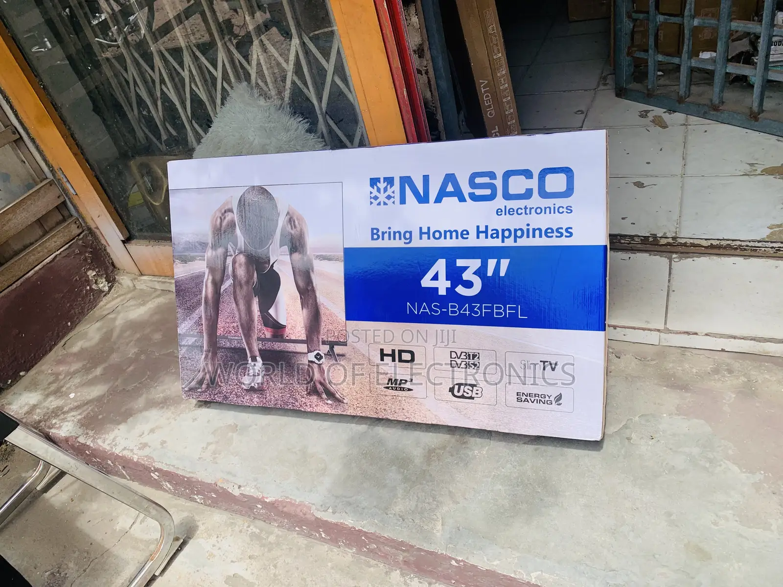 High Quality 43”fhd Satellite Digital Nasco TV Slim Black