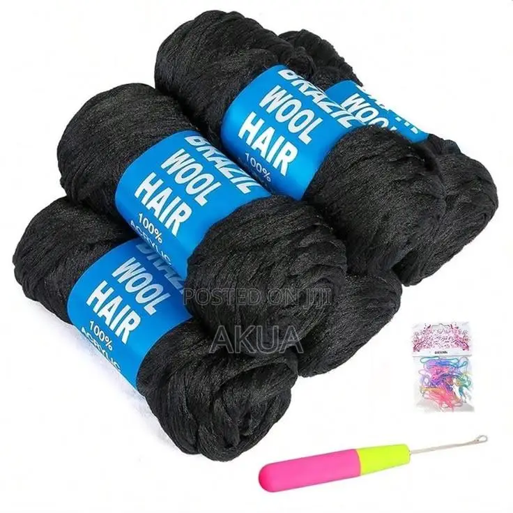 12 Bundles Brazilian Kinky Hair Machine Yarn – Crochet & Braiding Hair