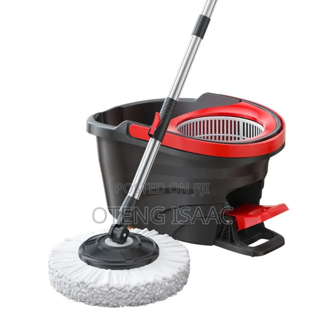 Foot Pedal Spin Mop Bucket Set With 360° Rotating Microfiber Head