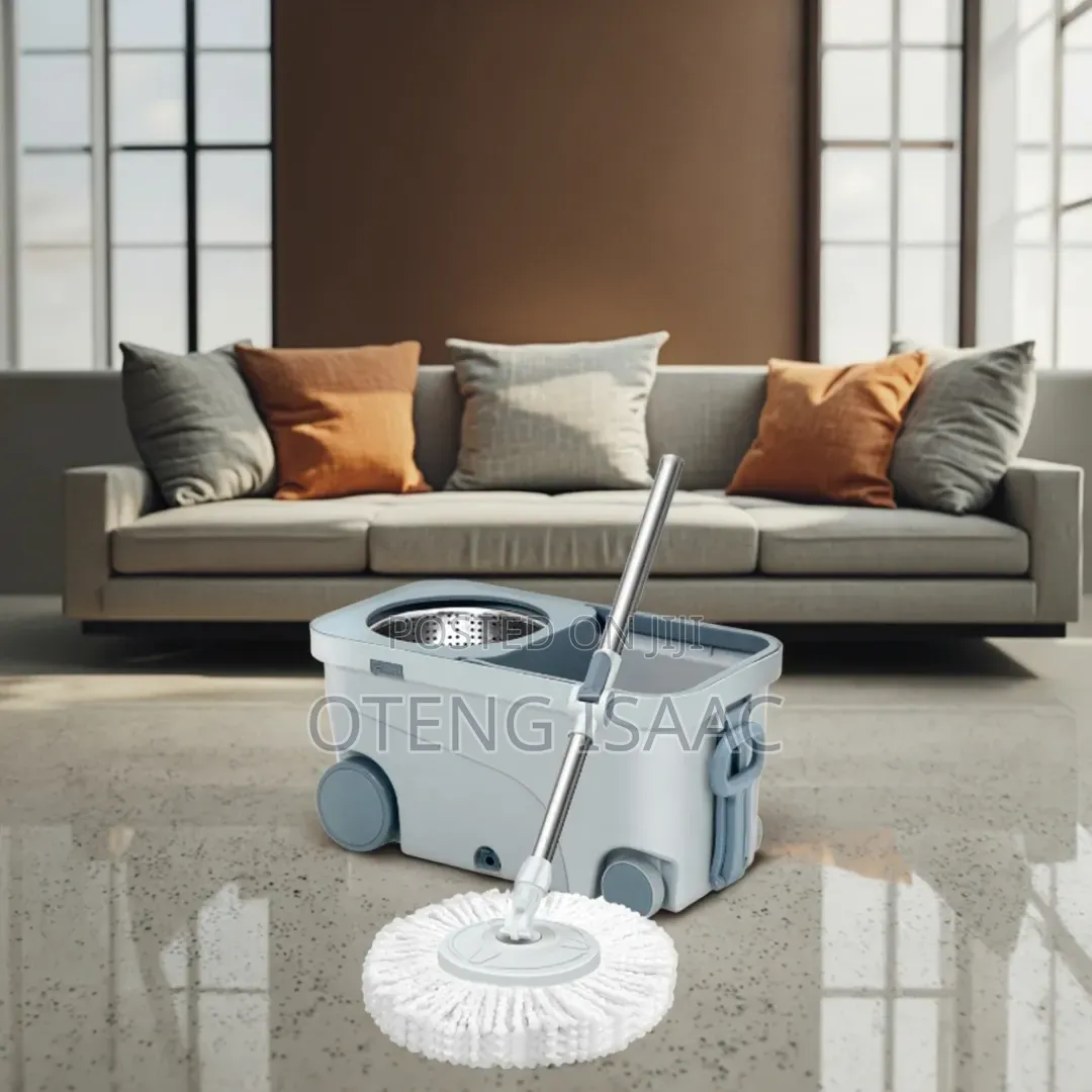 360° Rotating Spin Mop and Bucket Set With Rolling Wheels