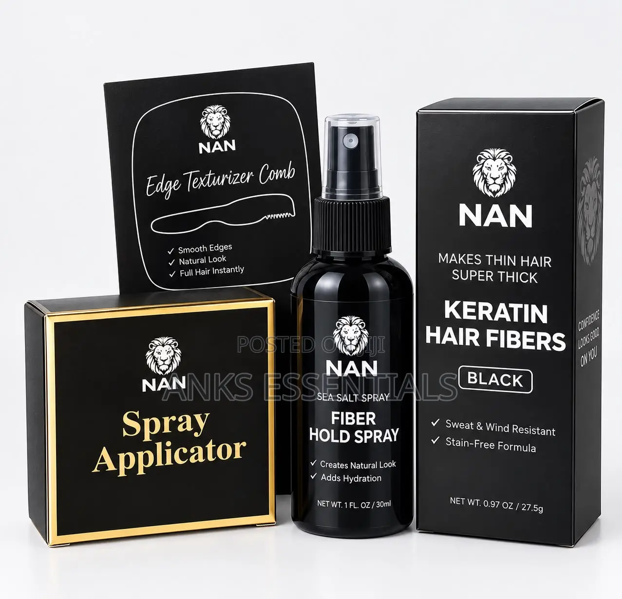 NAN Hair Fibers Black – Natural Hair Thickening