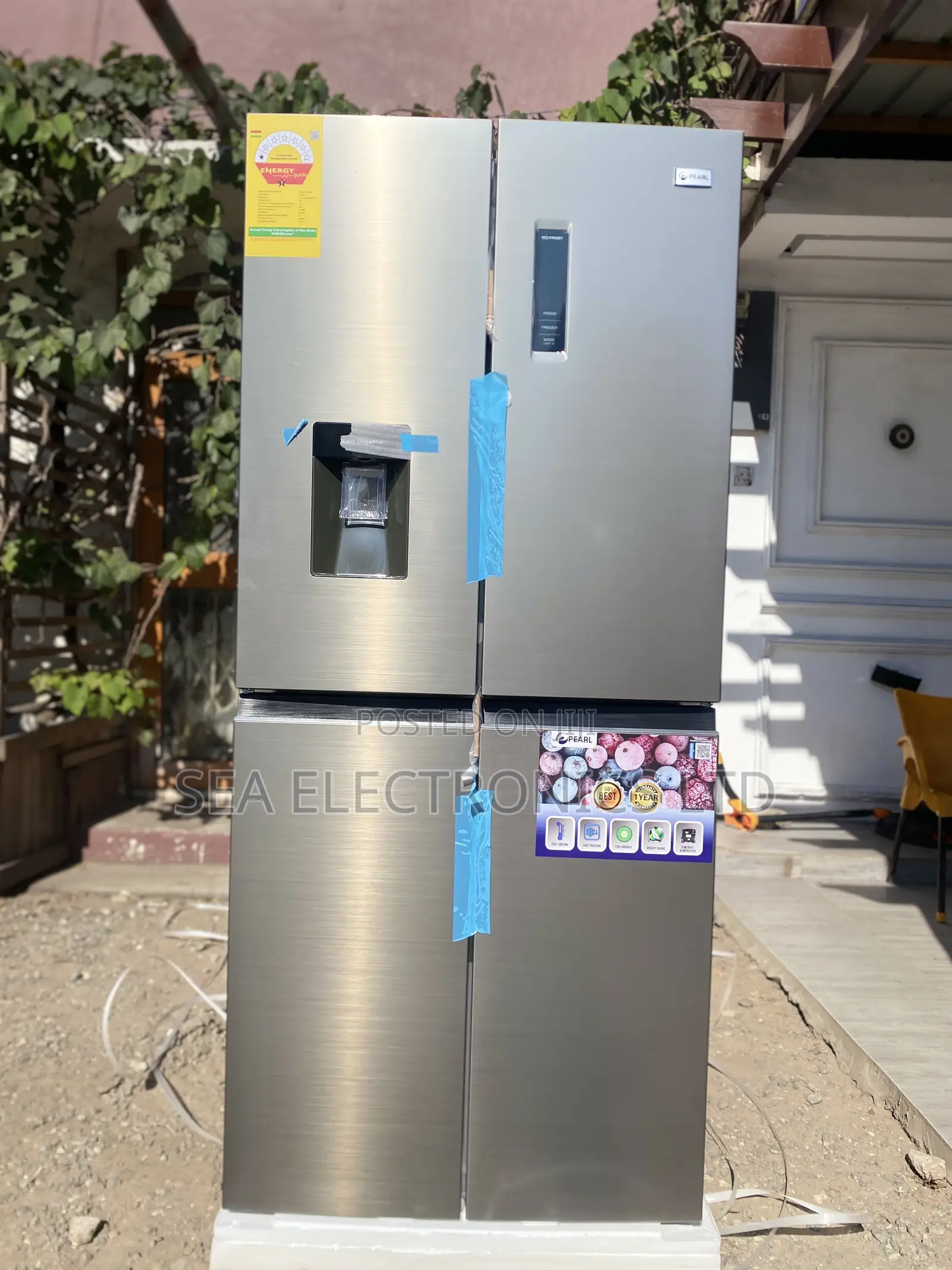 Pearl 4-Door Side-by-Side Refrigerator With Water Dispenser