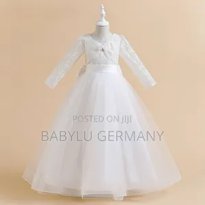 White Long-Sleeved Lace Dress /Flower Girl Dress