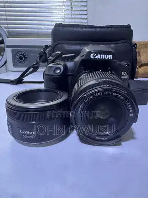Used Canon 4000d With 55mm Prime Lens and Promate Bag.