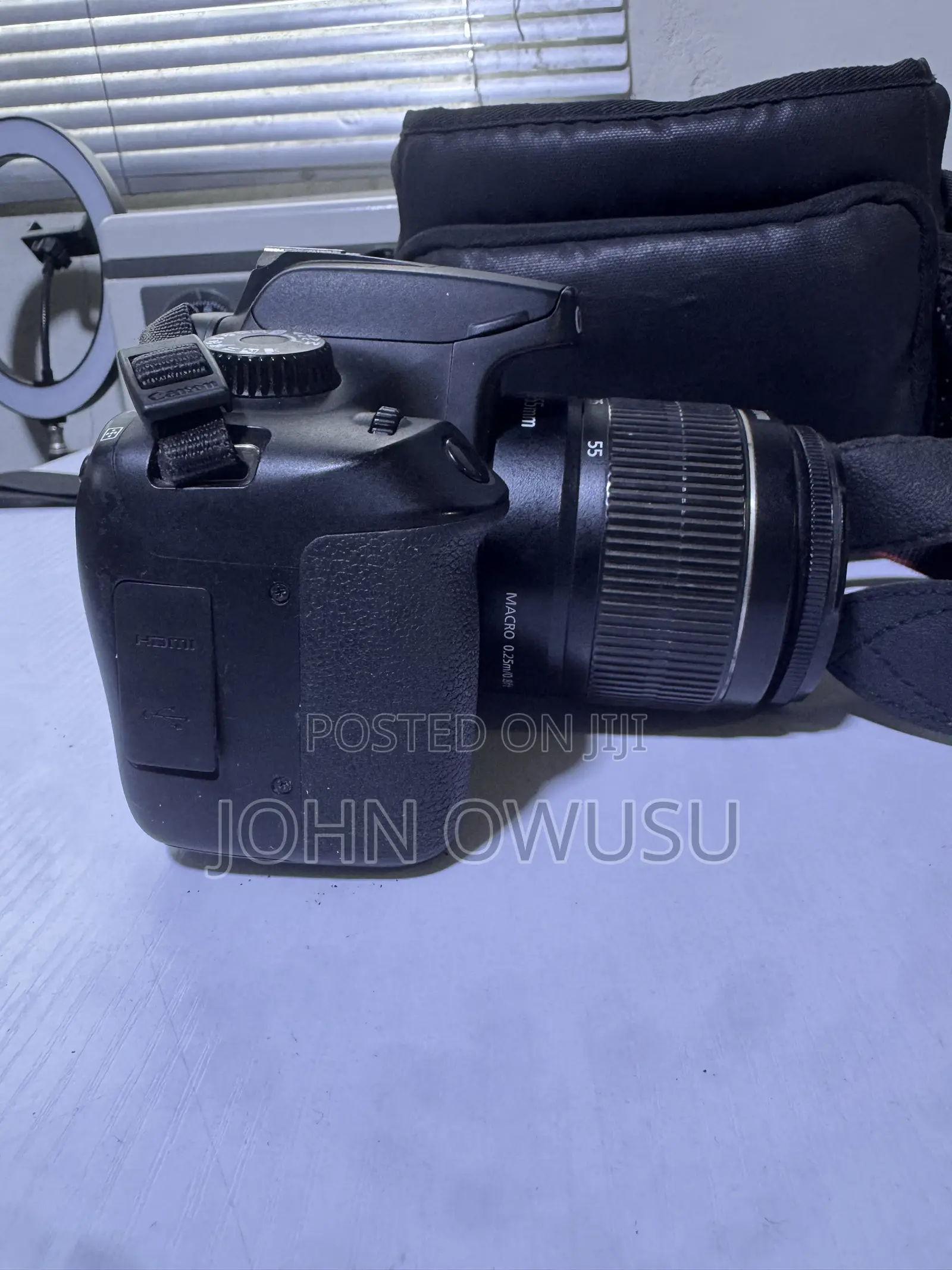 Used Canon 4000d With 55mm Prime Lens and Promate Bag.