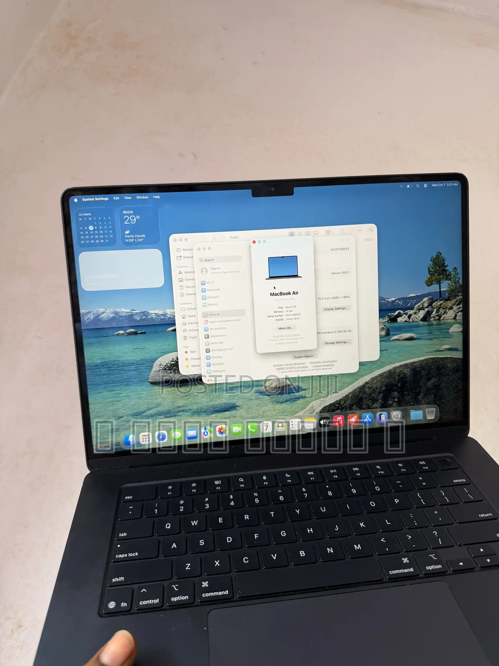 New Laptop Apple MacBook Air 2025 M4 24GB Apple M4 SSD 512GB