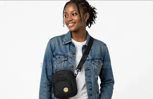 Smiley Mini Cross Bag Black Quilted - Kumasi Delivery Today