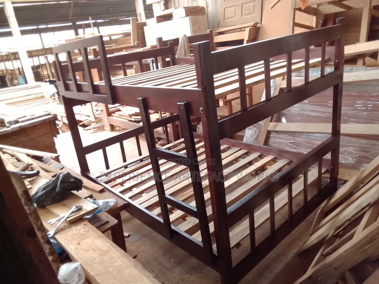 Double Size Bunk Bed Brown