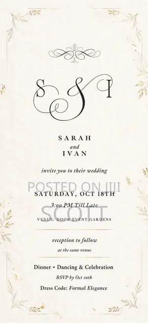 Luxury Wedding Invitation | Birthday Flyer | Gold Minimalist