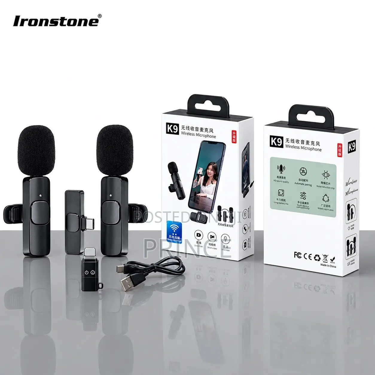 iPhone and Type C Wireless Microphone (Plug and Play )