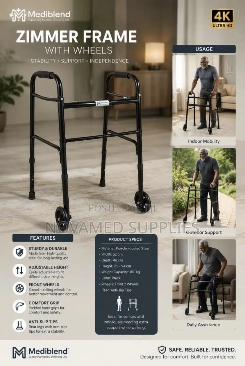 Zimmer Frame With/Without Wheels