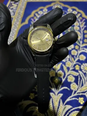 Rolex Gold Dial - Classic Black Leather Edition