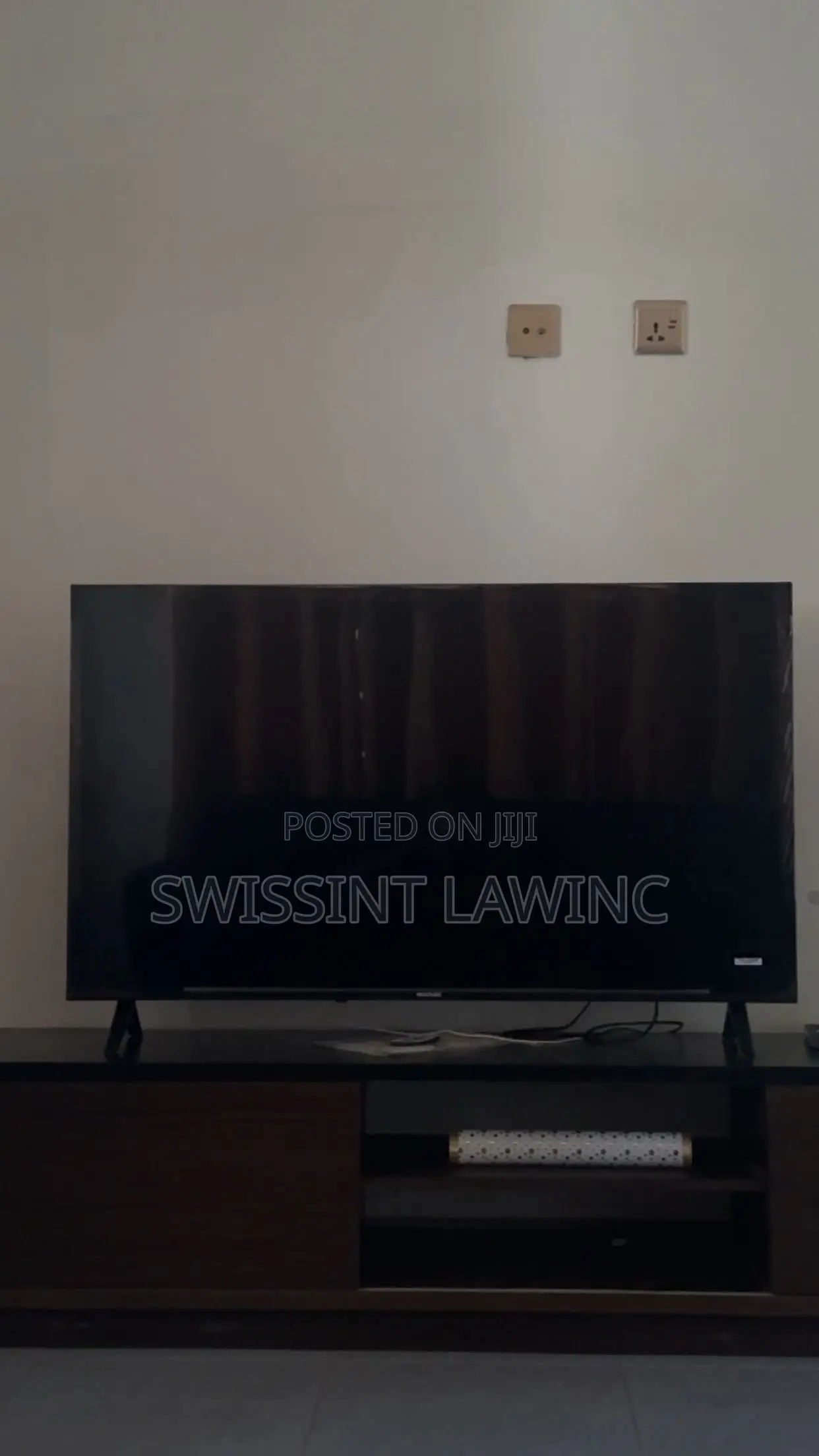 Brand New 50’ TV and Wooden Stand for Sale