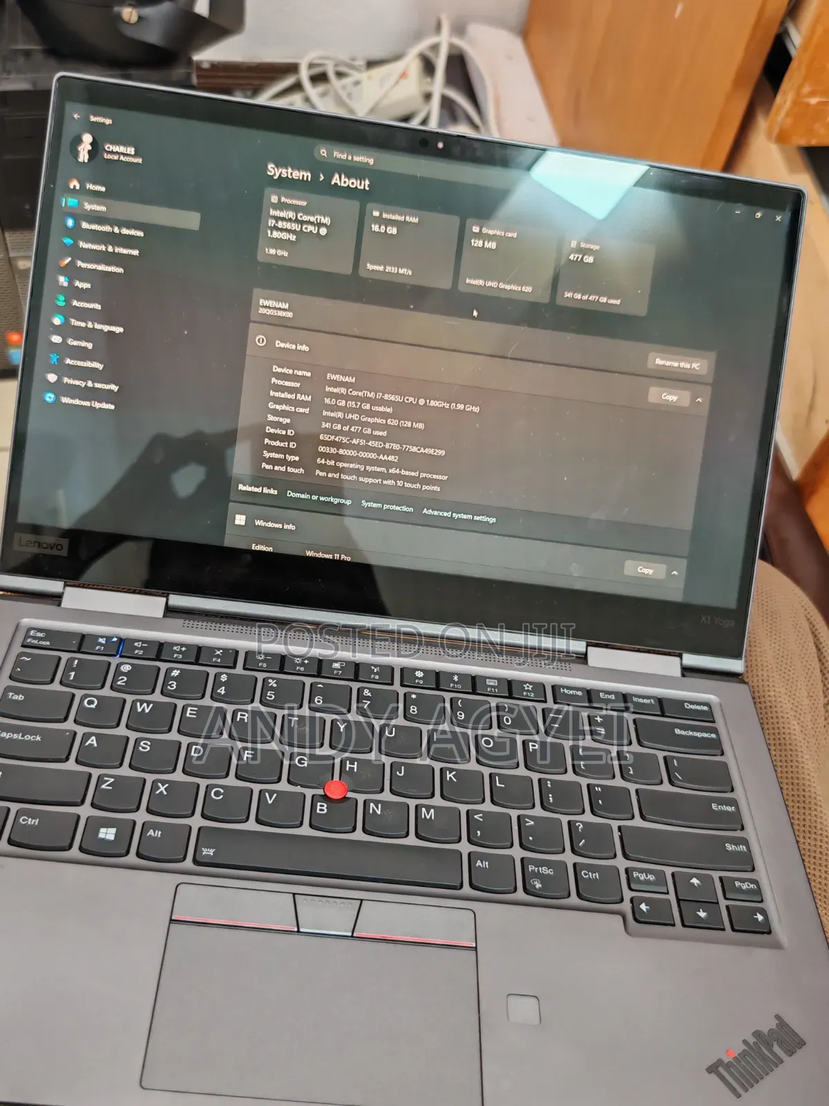 Laptop Lenovo ThinkPad X1 Yoga 16GB Intel Core i7 SSD 256GB