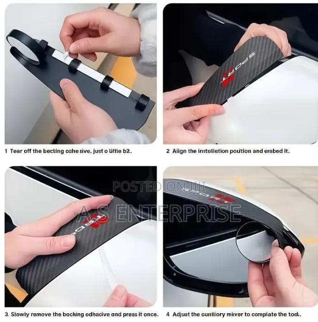 2-in-1 Car Rearview Mirror Rain Eyebrow Visor