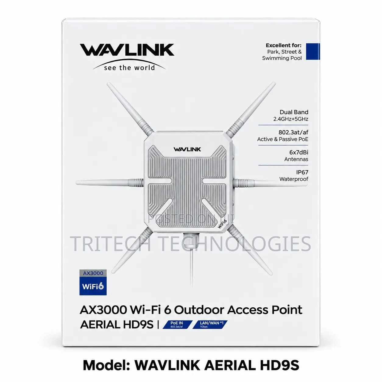 WAVLINK WL-WN588HX3 (AERIAL HD9S) Wi-Fi 6 Outdoor Access Point