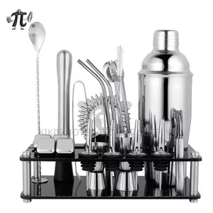 23pcs Cocktail Set Tools With Acrylic Base & Cobbler Shaker