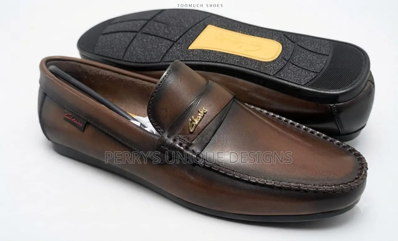Men's Premium Coffee Leather Loafers – Slip-on Shoes