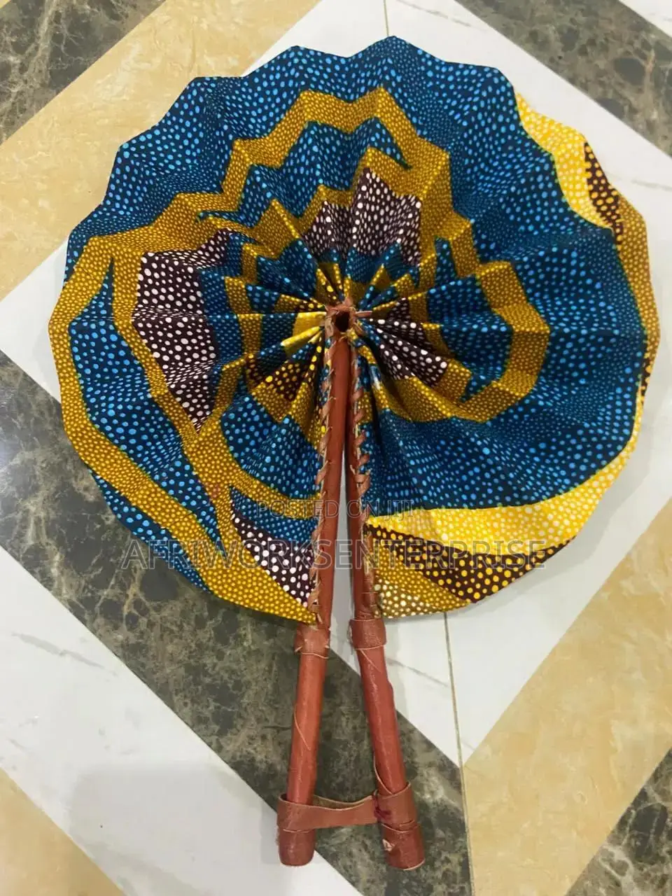 African Textile Print-Hand Fans Wholesale