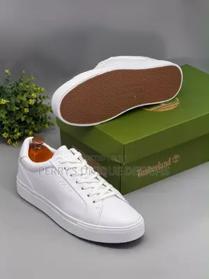 Men’s All-White Leather Casual Sneakers | Low-Top - Size 43