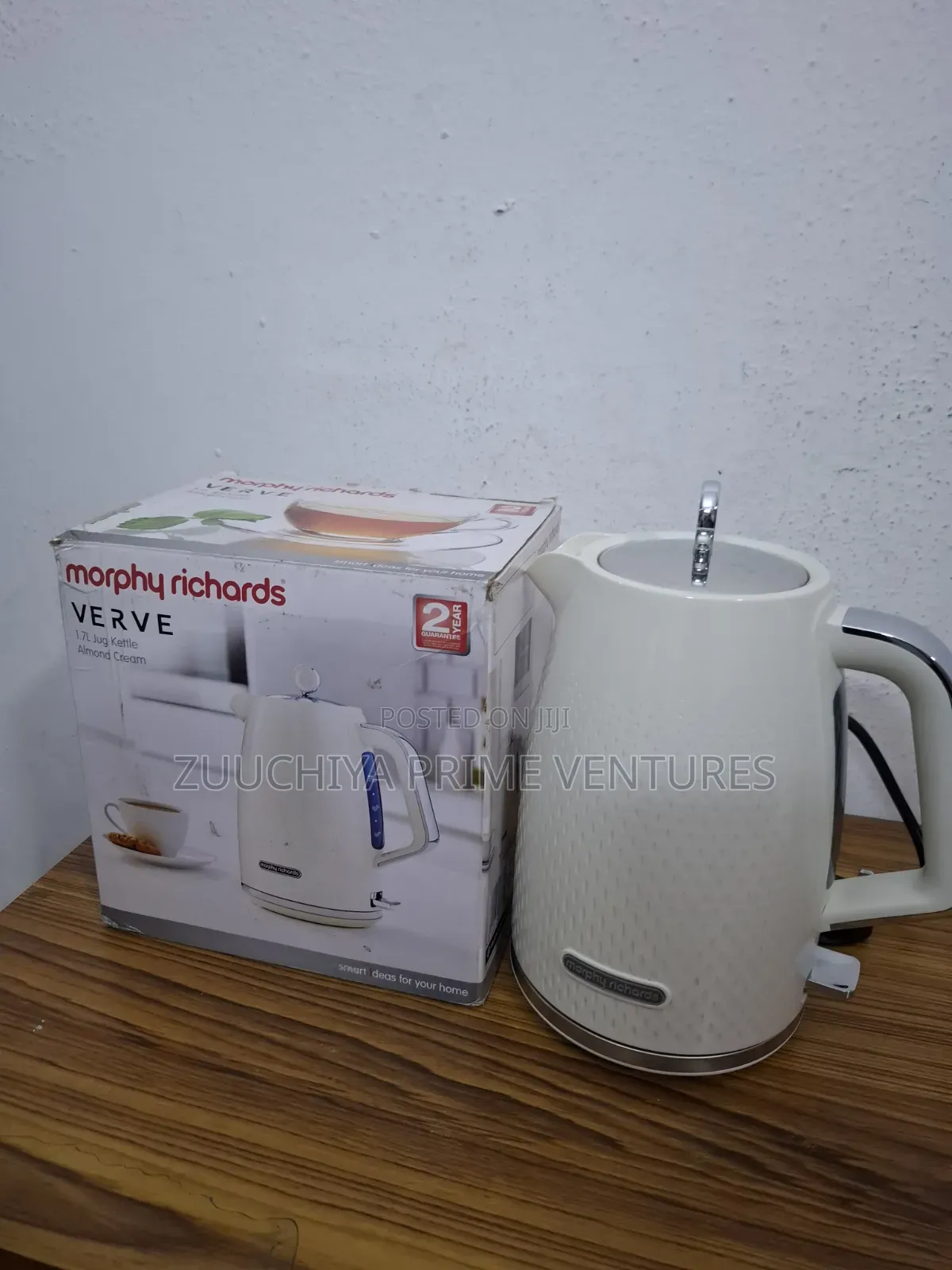 Morphy Richards 1.7l Verve Cream Plastic Kettle From Uk 