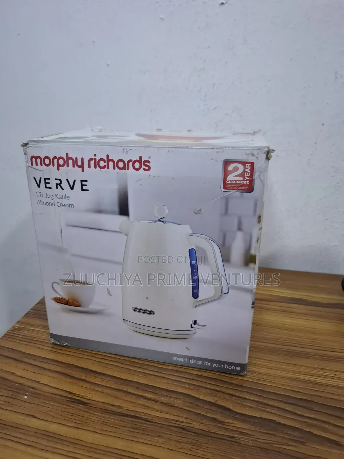 Morphy Richards 1.7l Verve Cream Plastic Kettle From Uk 