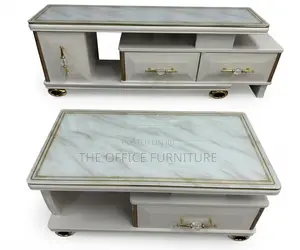 Marble-Top TV Stand and Matching Coffee Table Set