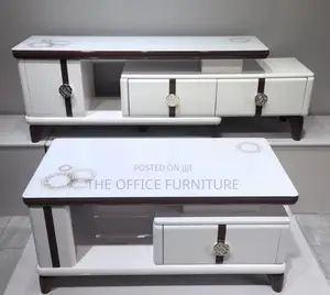 Marble-Top TV Stand and Matching Coffee Table Set