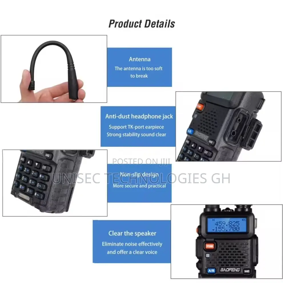 2 Pieces Baofeng Walkie Talkie 5KM Long Range Two Way