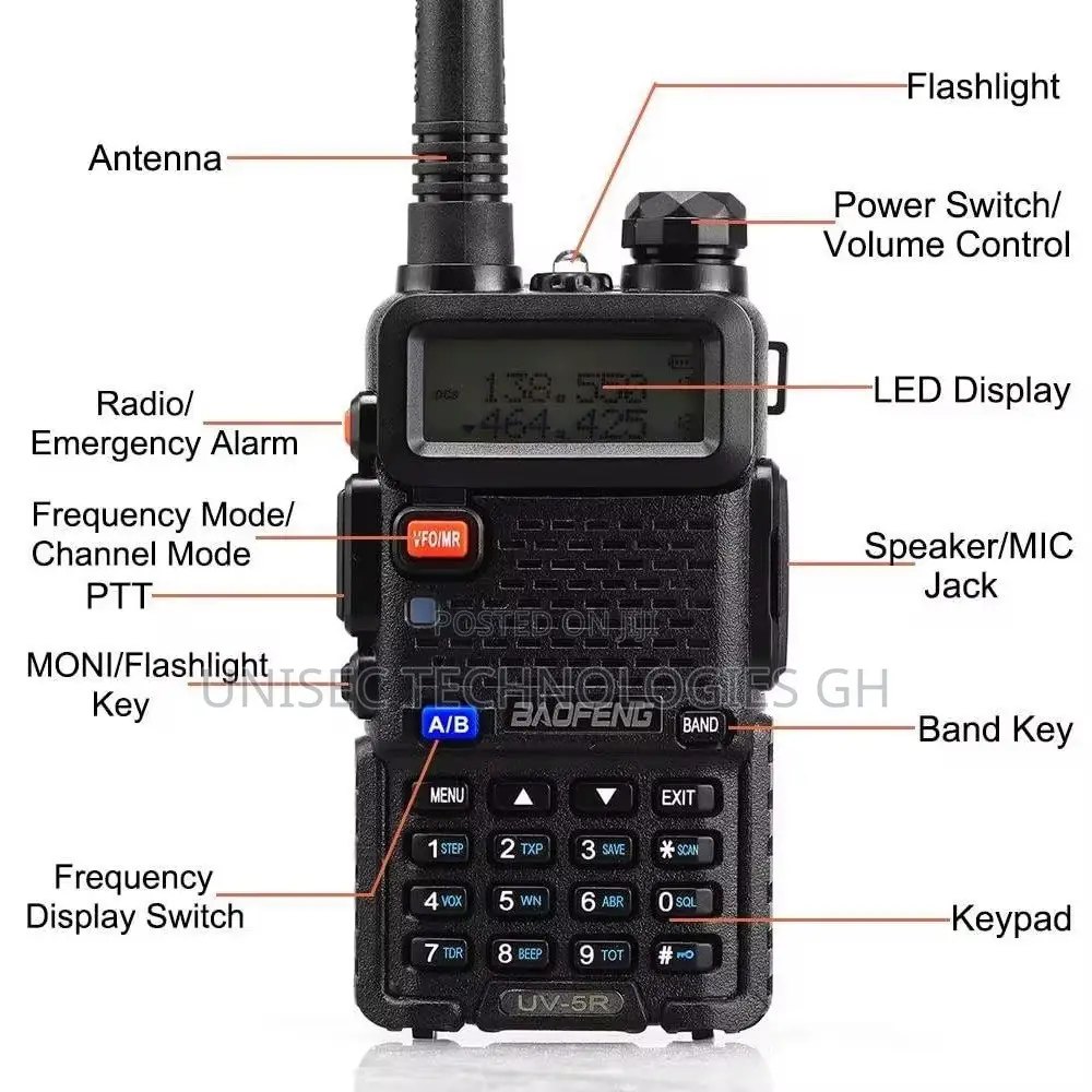 2 Pieces Baofeng Walkie Talkie 5KM Long Range Two Way