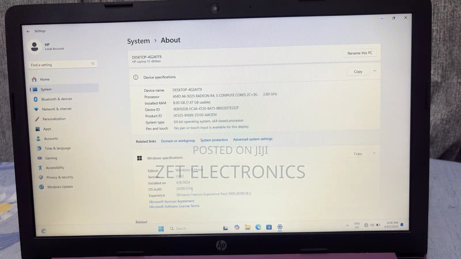 Laptop HP 15 8GB AMD A6 HDD 1T
