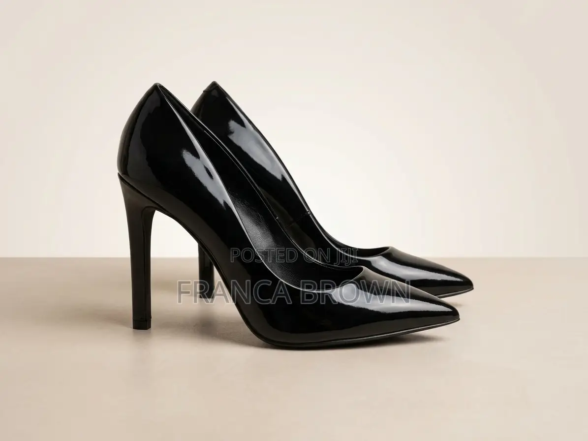 Original DKNY Black Patent Pointed Toe Heels- Pre-Owned