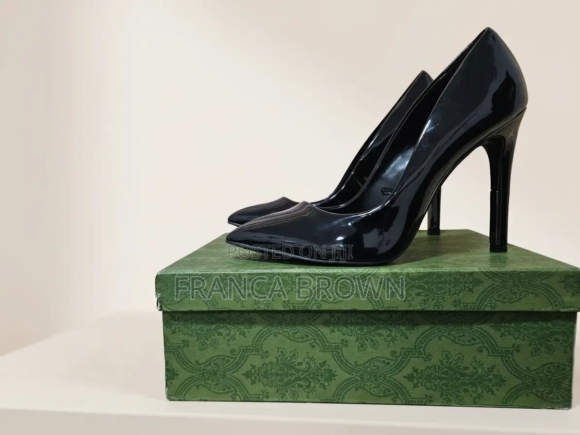 Original DKNY Black Patent Pointed Toe Heels- Pre-Owned