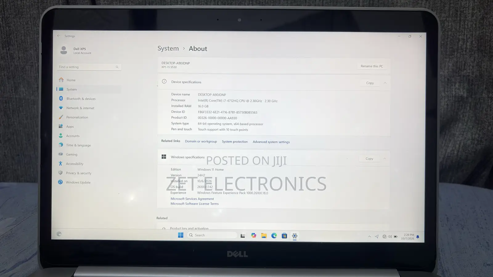 Laptop Dell XPS 15 (9530) 16GB Intel Core i7 SSD 512GB