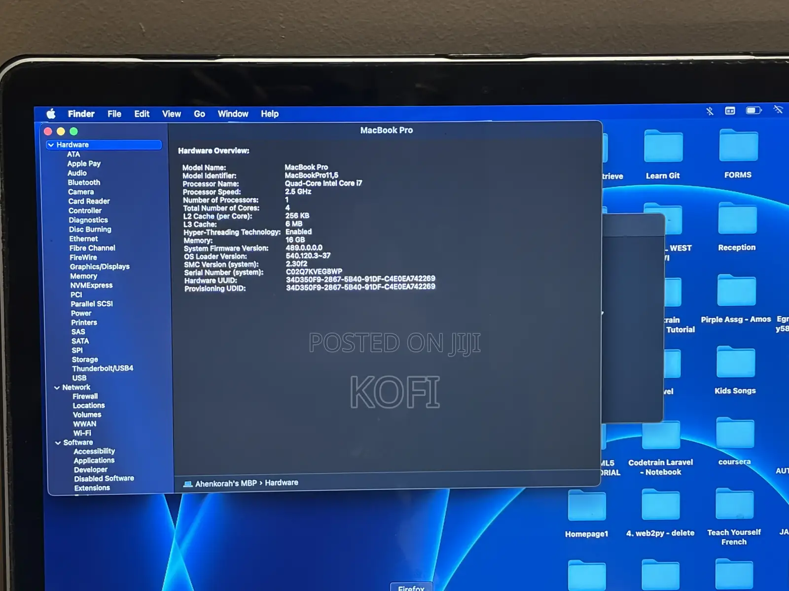 Laptop Apple MacBook Pro 2015 16GB Intel Core i7 SSD 512GB